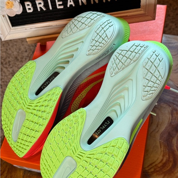 Nike Women’s Zoom Fly 6 Bright Orange and Neon Yellow/Green Shoes - Picture 15 of 16